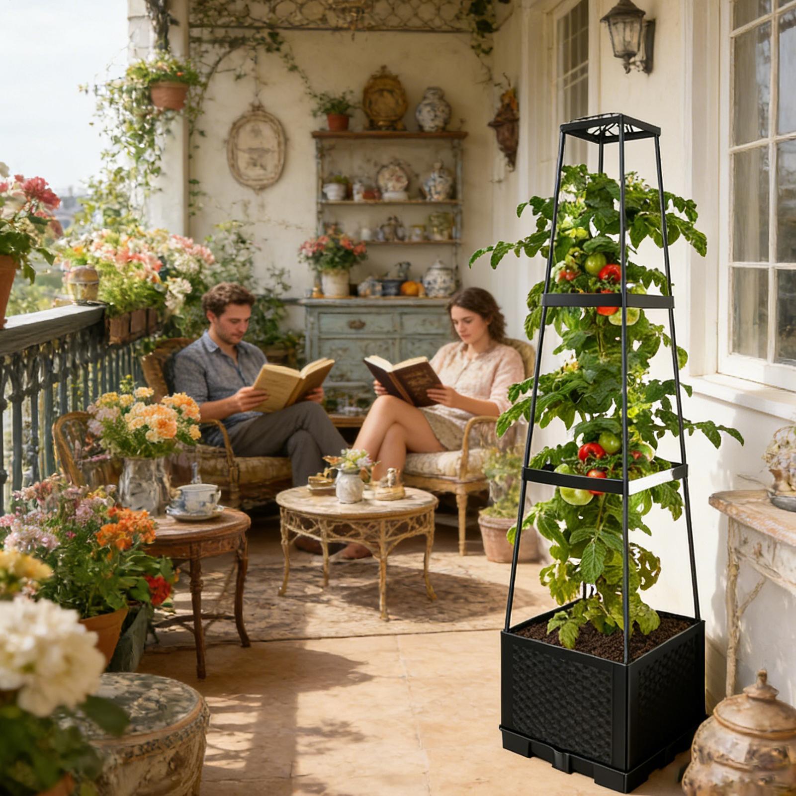 Self Watering Planter - حوض زراعة مرتفع مع شبكة تهوية