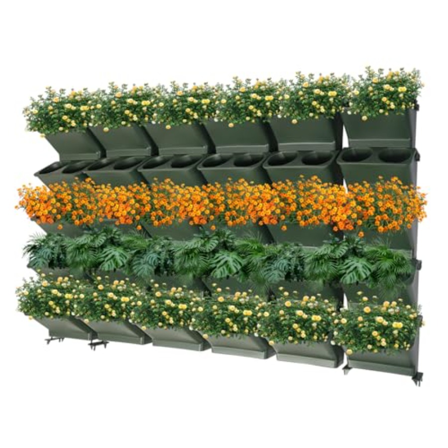 Self Watering Planter - مزهرية جدارية عمودية للشرفة والحديقة، مصنوعة