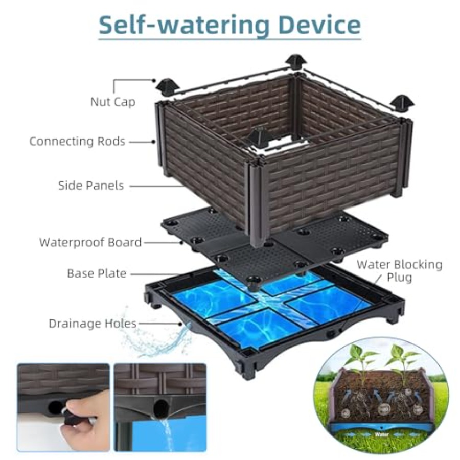 صندوق زراعة مرتفع ذاتي الري لل - مراجعة Self Watering Planter وسعره