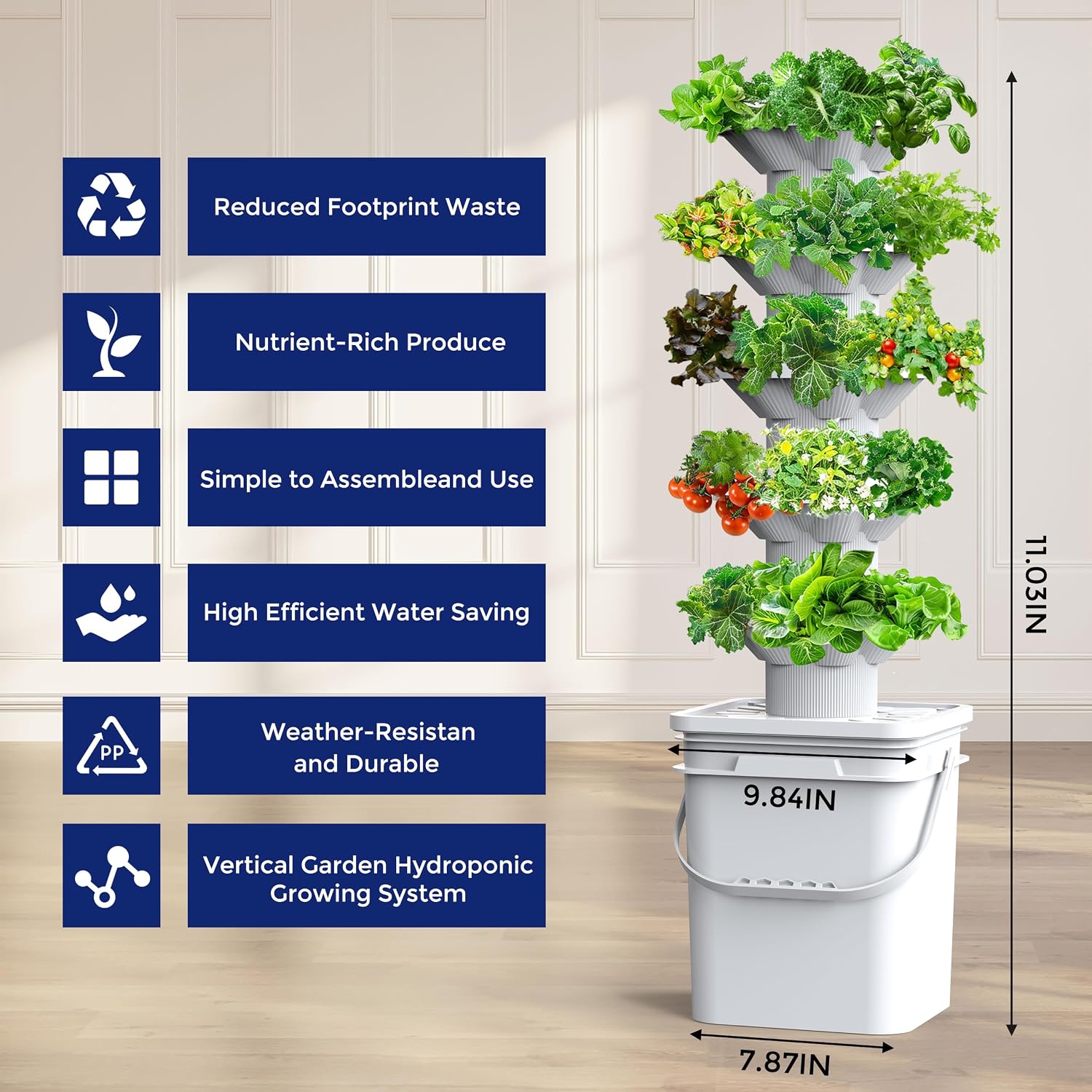 نظام زراعة مائية مكون من 5 طبق - مراجعة Hydroponic Tower وسعره