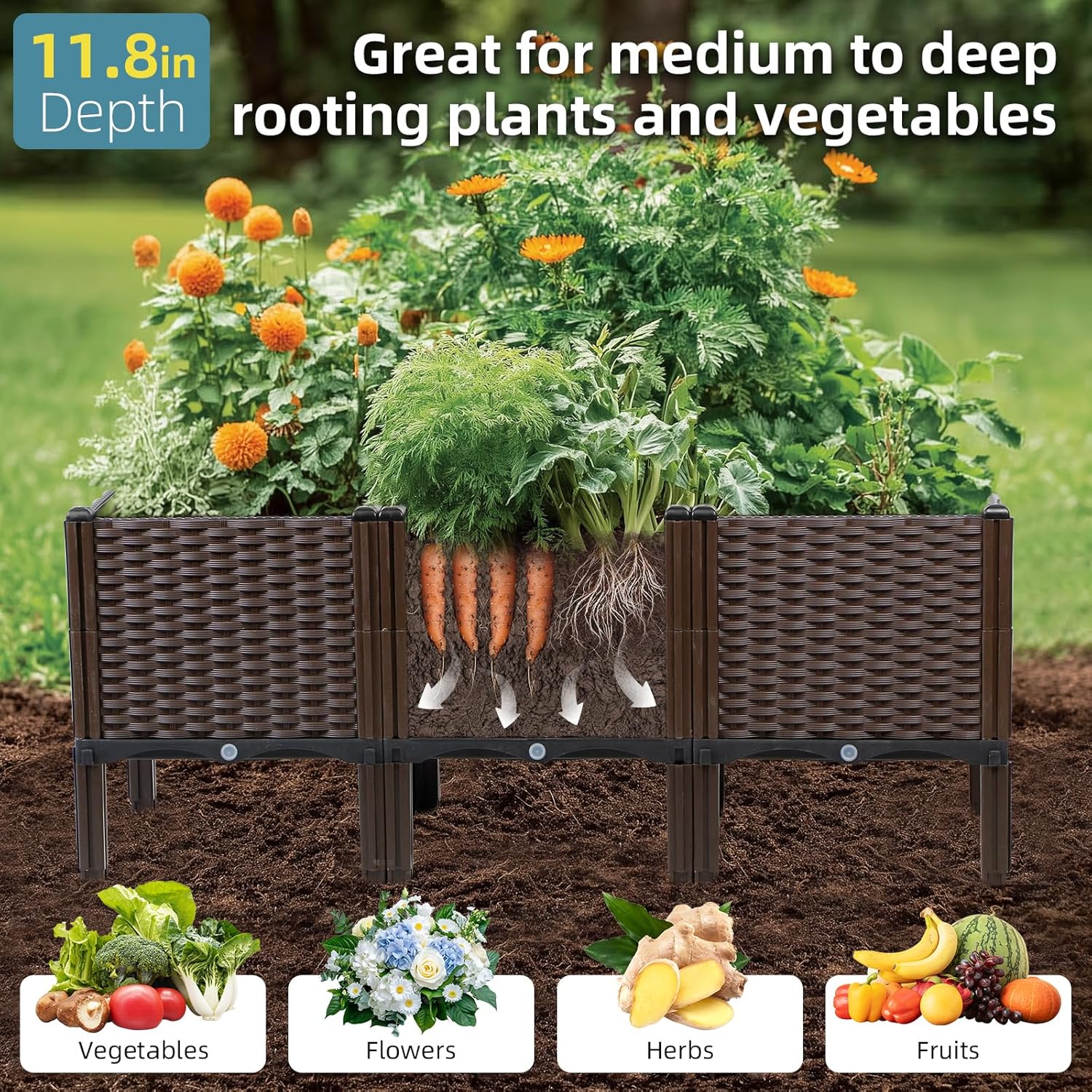 أحواض زراعة خارجية من الروطان، - مراجعة Self Watering Planter وسعره